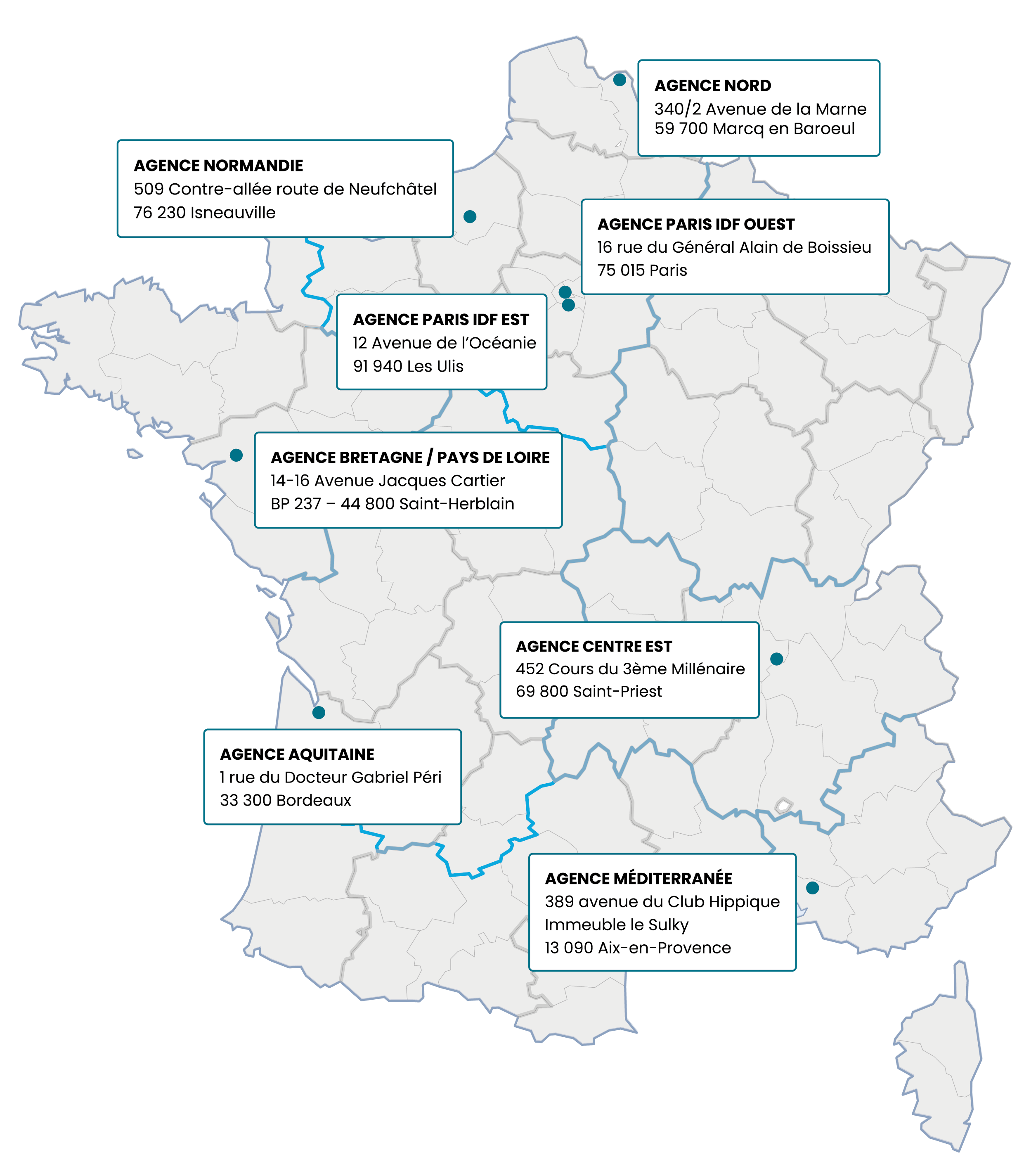 carte agences CorioPRO